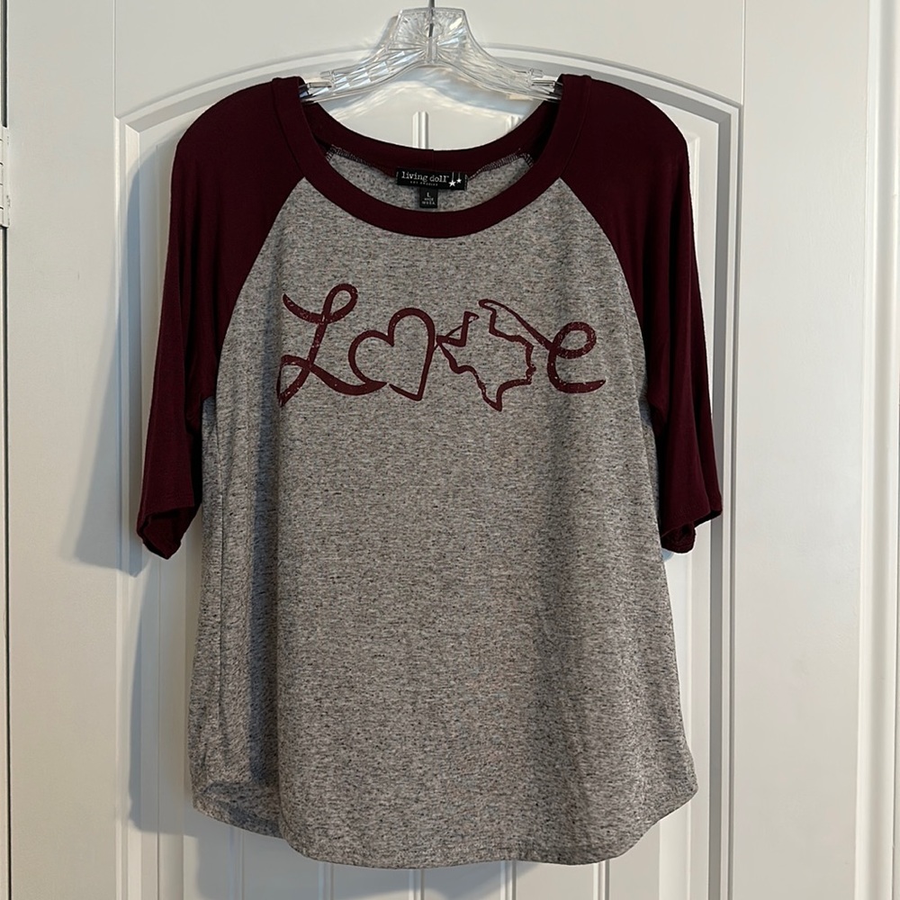 Living Doll Love Texas 3/4 Sleeve Tshirt